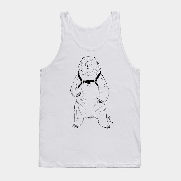 Leather Bear Tank Top by RobskiArt